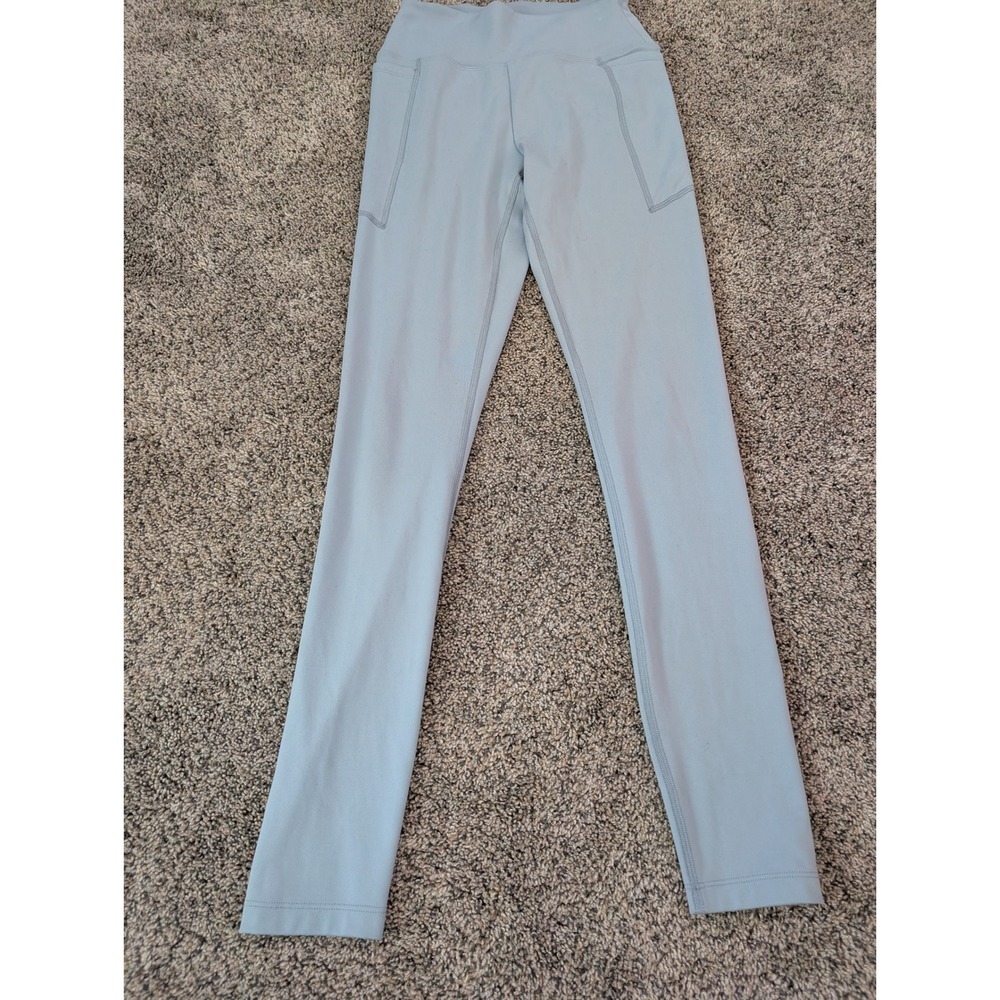 PINK Victoria's Secret Active High Waisted Leggings Light Blue Side Pockets XS